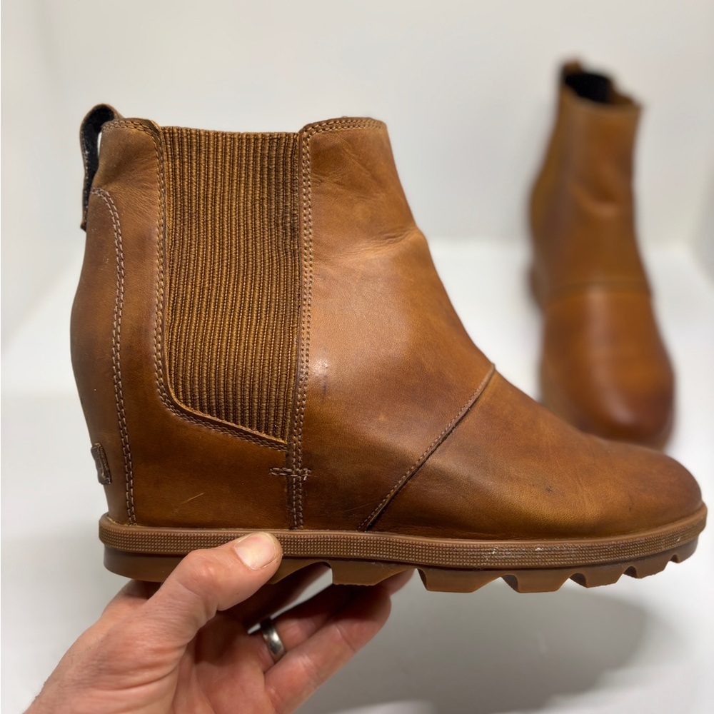Sorel NL3022 Leather Chelsea Boots Brown Waterproof Lug Sole Women’s 10.5 - Picture 11 of 15
